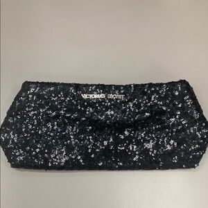 Victoria's Secret Black Sequin Clutch